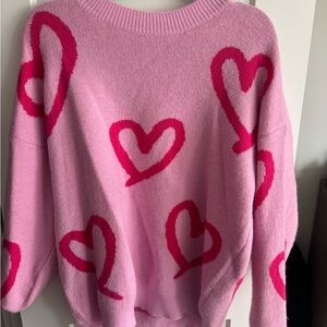Pink Heart Sweater